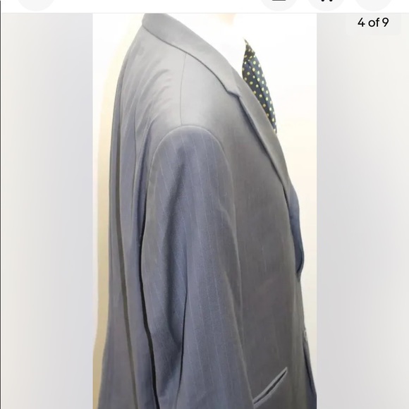 CK Calvin Klein Men Blazer Gray Pin Stripe 100% Wool 3 Buttons 48R Canada - Picture 8 of 9